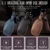Leather Car Key Cover Case Shell For Geely Coolray X6 Atlas Monjaro Tugella Geometry C Emgrand Global Kulrey Hawk Gx7 Okavango