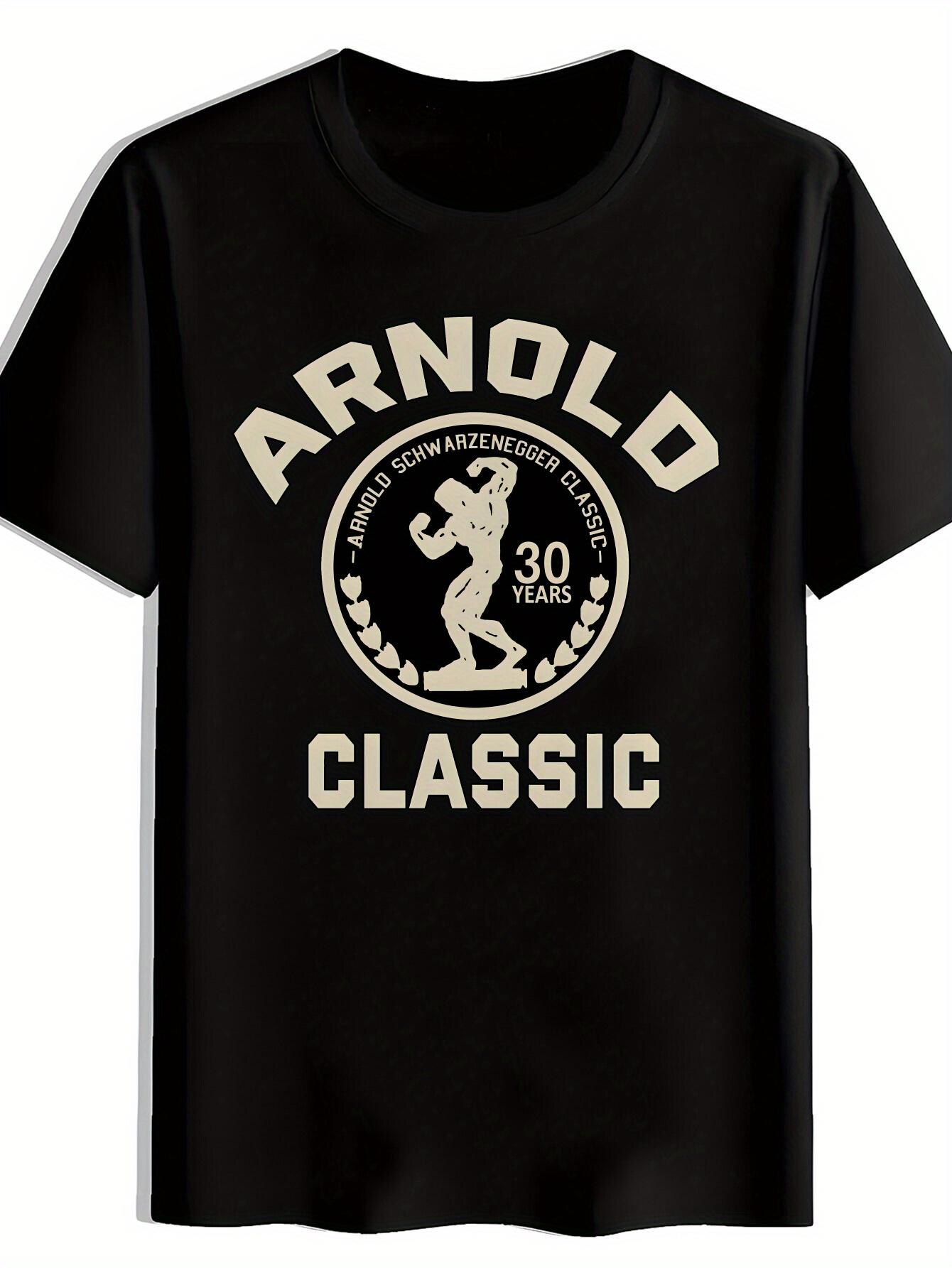 Vintage Arnold Strongest Competition Graphic T-shirt - Retro Bodybuilder Tee S