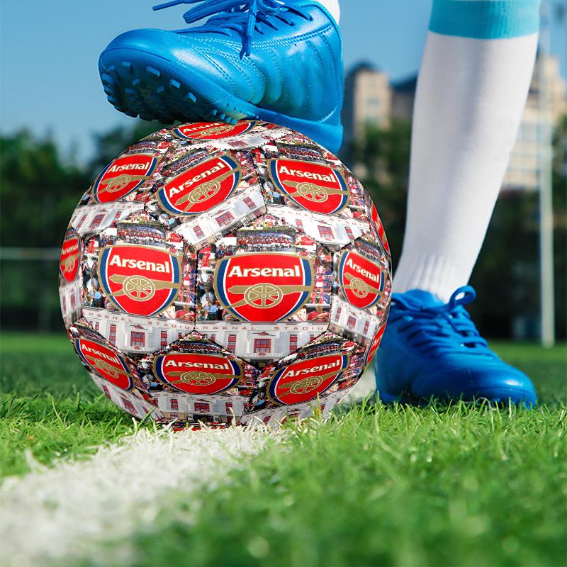Football team.C Print Size 5 Soccer Ball, PU Wear Resistant Football for Match Training and Daily Practice, Birthday Gift for Soccer Fans