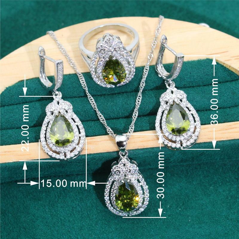 Jewelry Europe and The United States Hot Anti Allergy Zircon Bracelet Necklace Earrings Fashion Jewelry Set