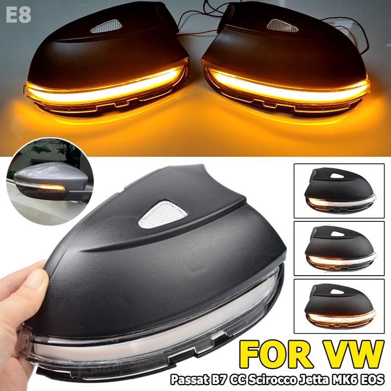 Scroll LED Dynamic Turn Signal Light Side Mirror Flashing Light Repeater Blinker For VW Passat CC B7 Beetle Scirocco Jetta MK6