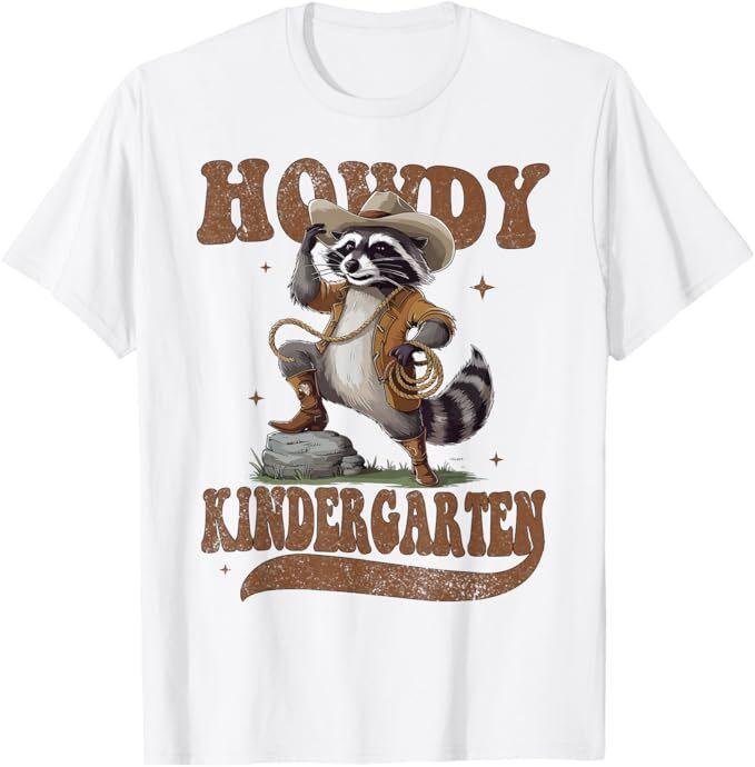 

Raccoon Cowboy Western Back To School T-Shirt M