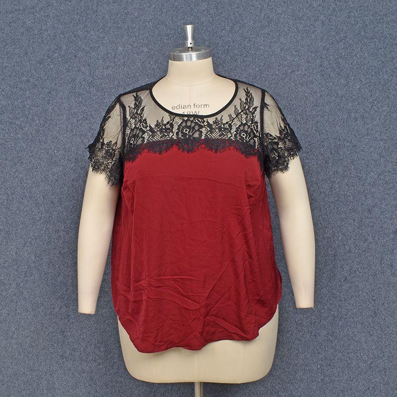 

90.00кг Мода Большой Размер Повседневные Безграничные Топы с Коротким Рукавом Figure 12 2