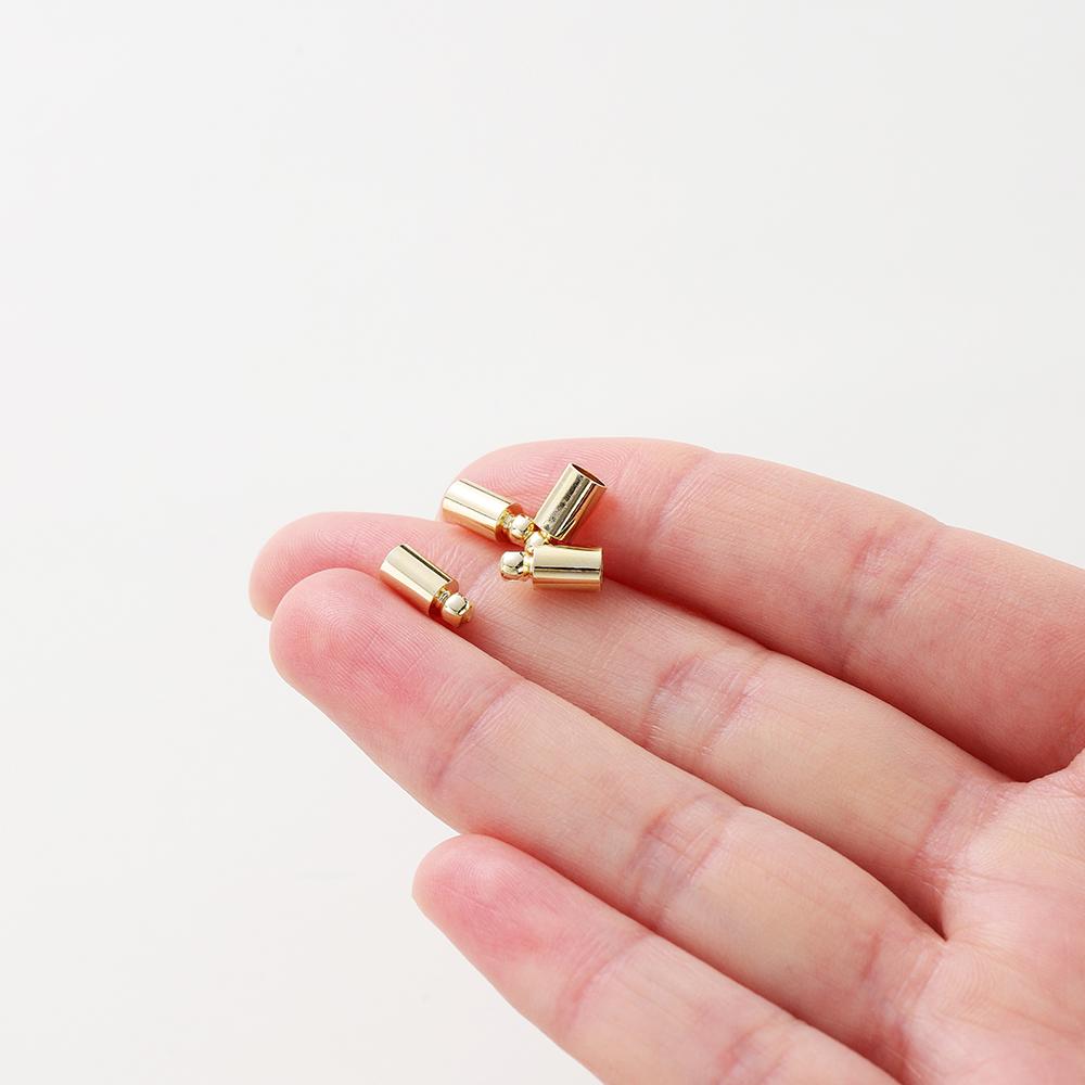 20ks/Šarže 14K Pozlacené Koncové Krimpovací Čepičky Čepičky na Koženou Šňůrku Pro DIY Náhrdelník Výroba Šperků Komponenty