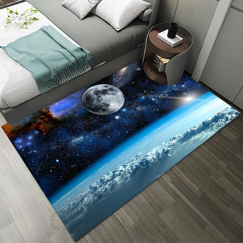 Naked Eye 3D Earth Planet Pattern Carpet For Living Room Bedroom Door Mat Bath Leisure Home Decor