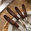 2pcs/304 Stainless Steel Dinner Fork and Spoon Set Children's Safety Soup Spoon Italian Pasta Fork High-quality Fruit Fork Spoon
