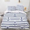 New Nautical Ocean Anchor Bedding Sets Ocean Spirit Duvet Cover King Queen Single Size Bed Linen with Pillowcase Teens Boys Gift