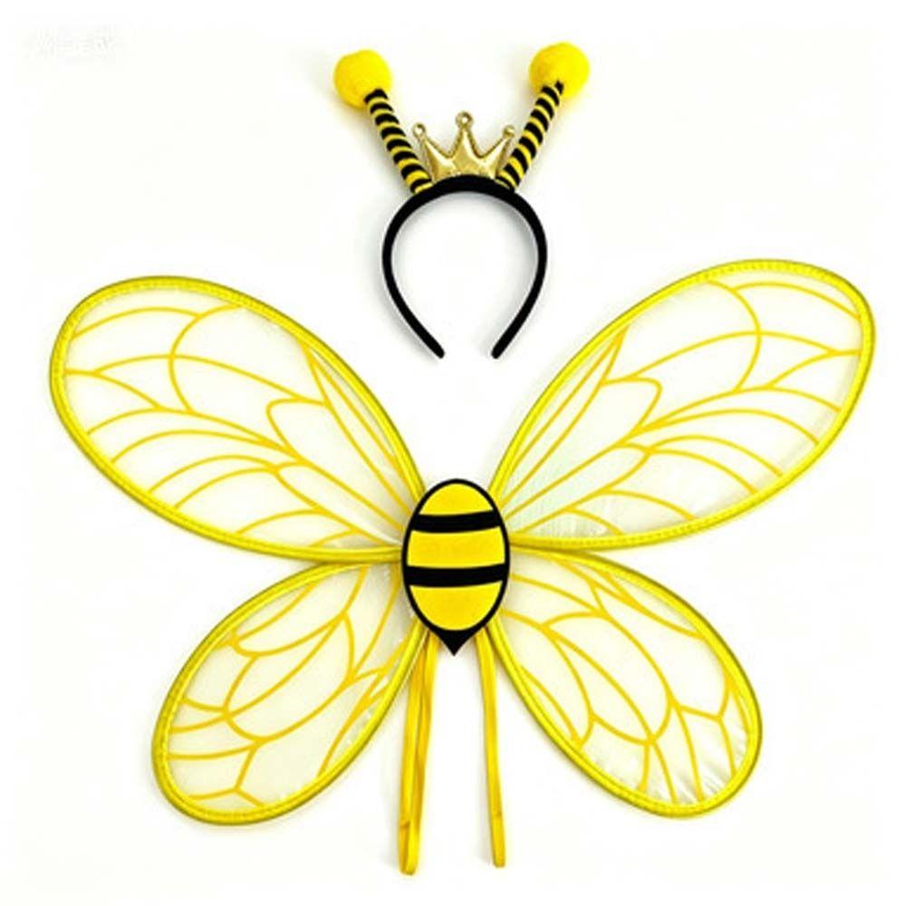 Insect Yellow Bee Fly Wings Bugs Kids Party Wings Lightweight Bee Cosplay Wings Suit  Cosplay Event