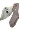 Winter Thickened Wool Mid-calf Socks, Heart-embroidered Pile Women's Socks, Double-needle Wool Socks