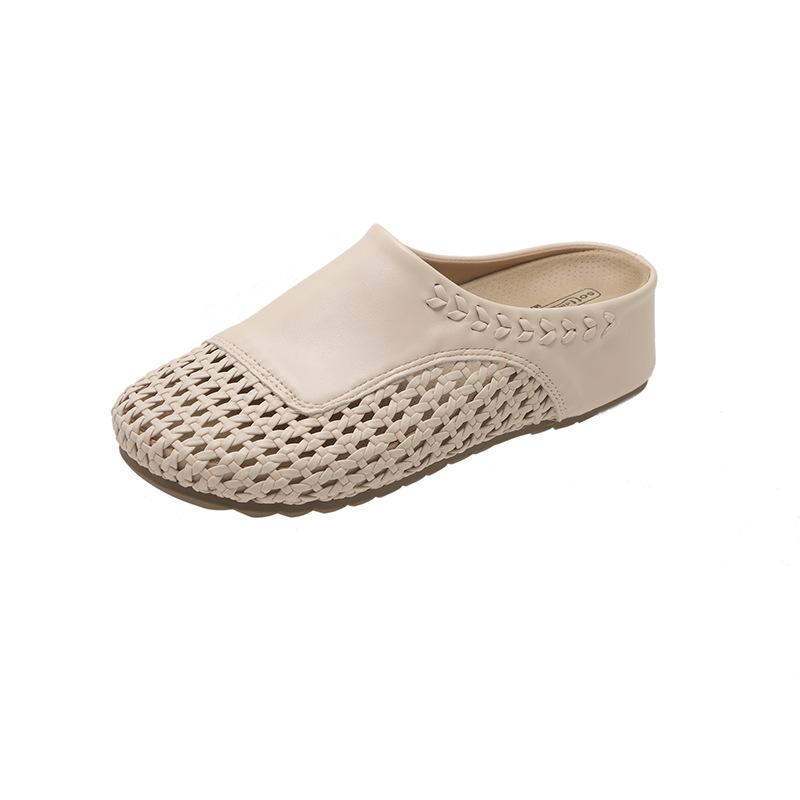 Baotou half slippers women s summer outer wear summer new thick-soled inner height increase hollow woven one-pedal single shoes 40 3440₽