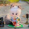 New 20cm Cute Plush Doll Animal Shape Ears Big Tail Skeleton Grey White Fur Plush Doll Stuffed Toy