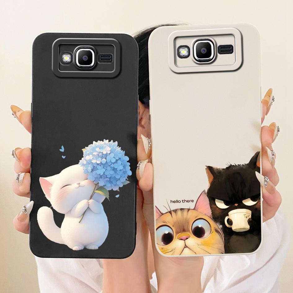 For Samsung Galaxy J2 Prime Case Cute Cartoon Cat Shockproof Silicone Soft Cover For Samsung J5 Prime On5 2016 G570 G570F Fundas
