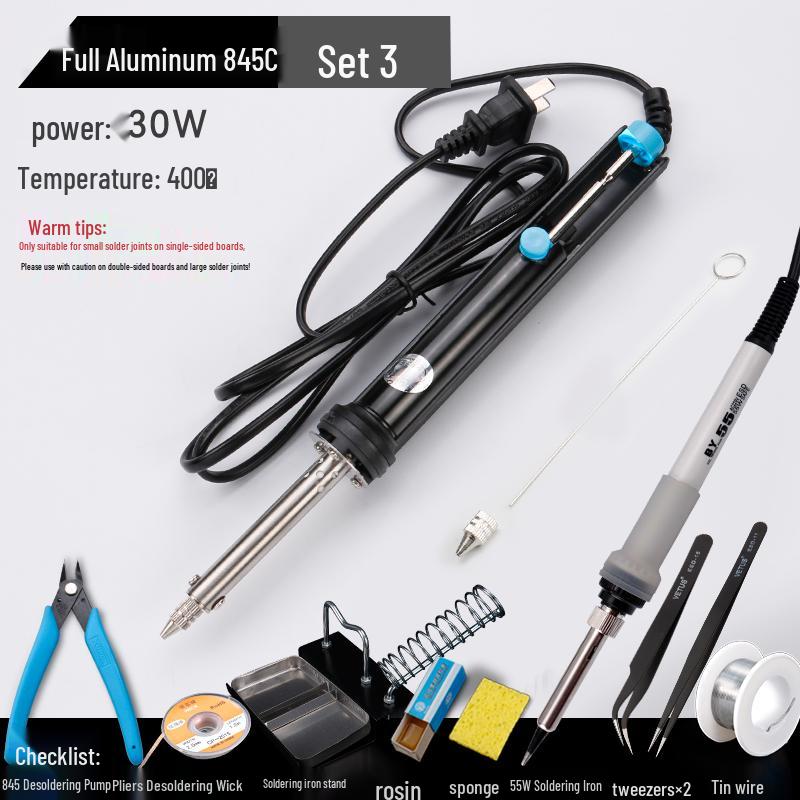 Yellow Flower Dual-Use Electric Soldering Iron & Manual Desoldering Pump 842C/845S
