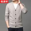 Men's V-Neck Knit Cardigan Sweater