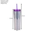 18oz Double-layer Plastic Straw Water Cup, Transparent Portable Sports Water Cup with Straw