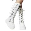 Gothic Platform Knee High Boots Punk Black Sexy Motorcycle Shoes  Halloween Cosplay Women Shoes  De Mujer