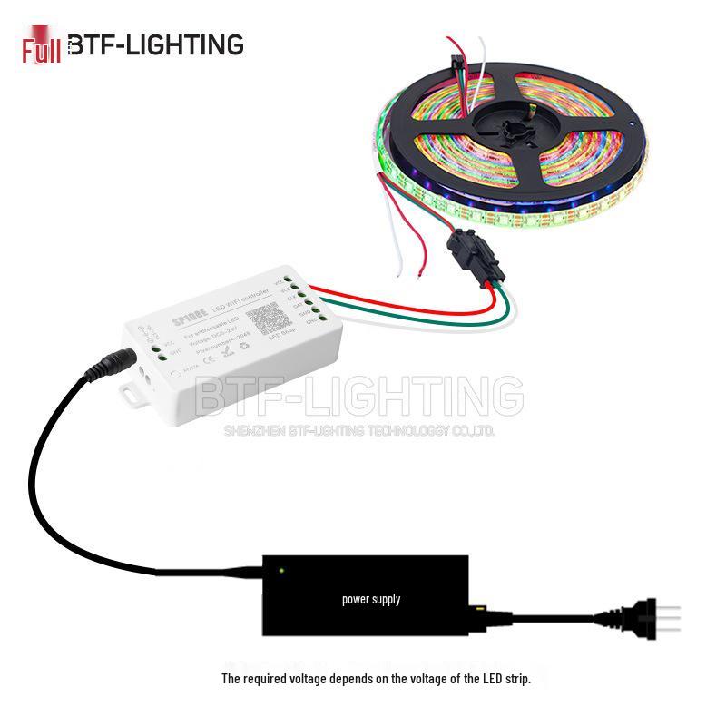 SP Controller RGBIC Light Strip with Bluetooth, WiFi, and Music App (Models 105/06/07/08/110E)