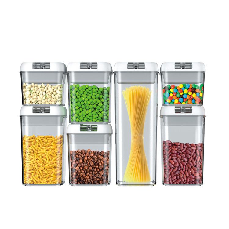 

7 Piece Plastic Clear Airtight Kitchen Food Storage Box Container Set with Lid for Pantry