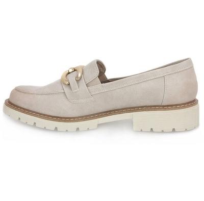 Women's Slip-ons Jana Shoes Block Heel Beige