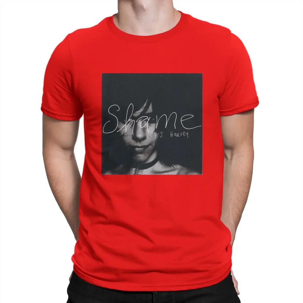 Shame T Shirt for Men Pure Cotton Novelty T-Shirts Round Collar PJ Harvey Tee Shirt Short Sleeve Tops Printed