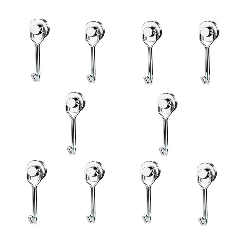 Heavy-Duty Magnetic Hooks - Multi-Purpose Round Hanger for Door/Fridge, No Drill Storage Solution for Bathroom & Kitchen