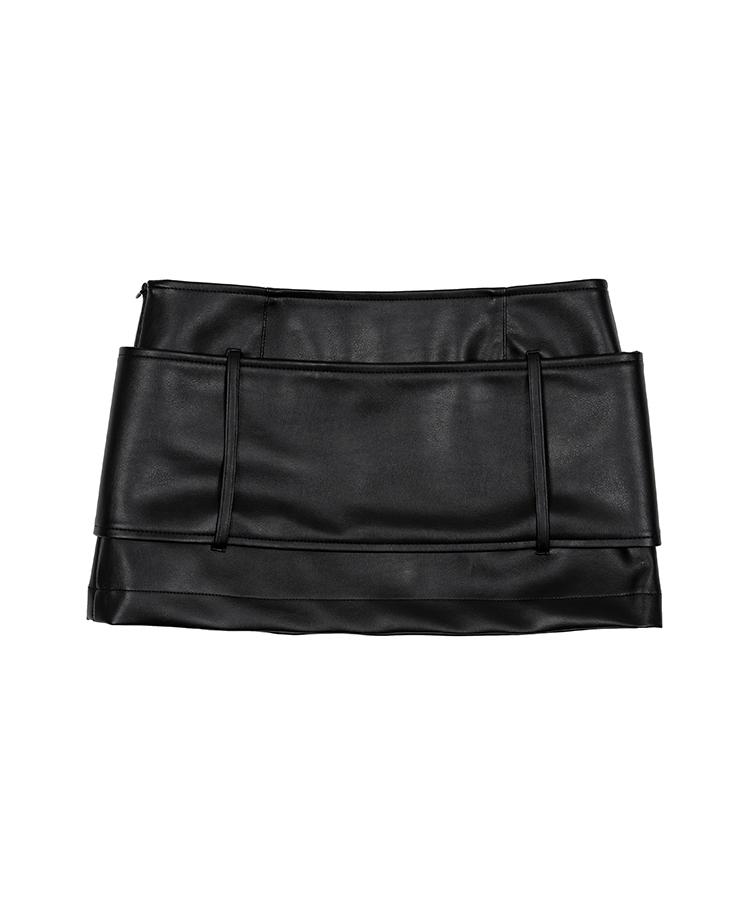 Eonibeu Leder Minirock Schwarz