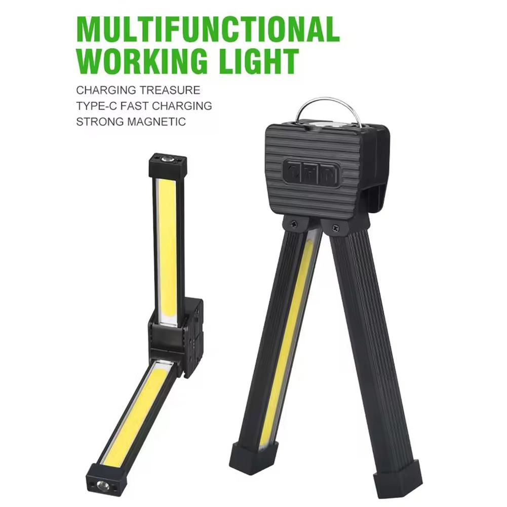 Portable Fold LED Flashlight 21 Modes Multifunctional Strong Magnet COB Work Light USB Charging Emergency Outdoor Camping Light