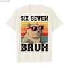 Six Seven Bruh Meme Funny Capybara Tshirt for Unisex Women Cotton T Shirts Short Sleeve