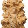 wood carving Kowloon Guanyin Buddha Statue Chinese Buddhist figures Home Living Room Office Wealth Luck Feng Shui Decor statue