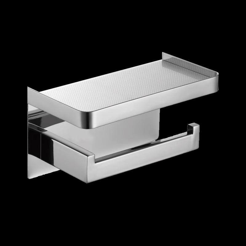 

Stainless Steel Bathroom Tissue Box with Phone Holder