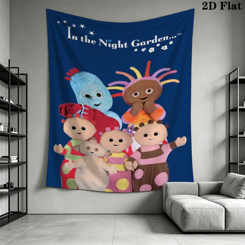 In The Night Garden Wall Tapestry Aesthetic Wall Hanging Printed Fabric Blanket Decorative Tapestries for Bedroom Living Room Home Decor