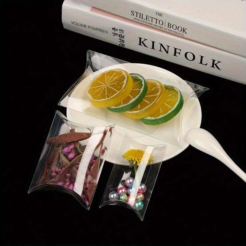 50pcs Versatile PVC Display Box Set Clear Plastic Pillow Favor Boxes Elegant Wedding & Party Gift Packaging Jewelry Display Case