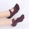 Yoga Atmungsaktive Baumwolle Sportsocken Zehen Knöchel Grip Fünf Finger Rutschfeste Strumpfwaren