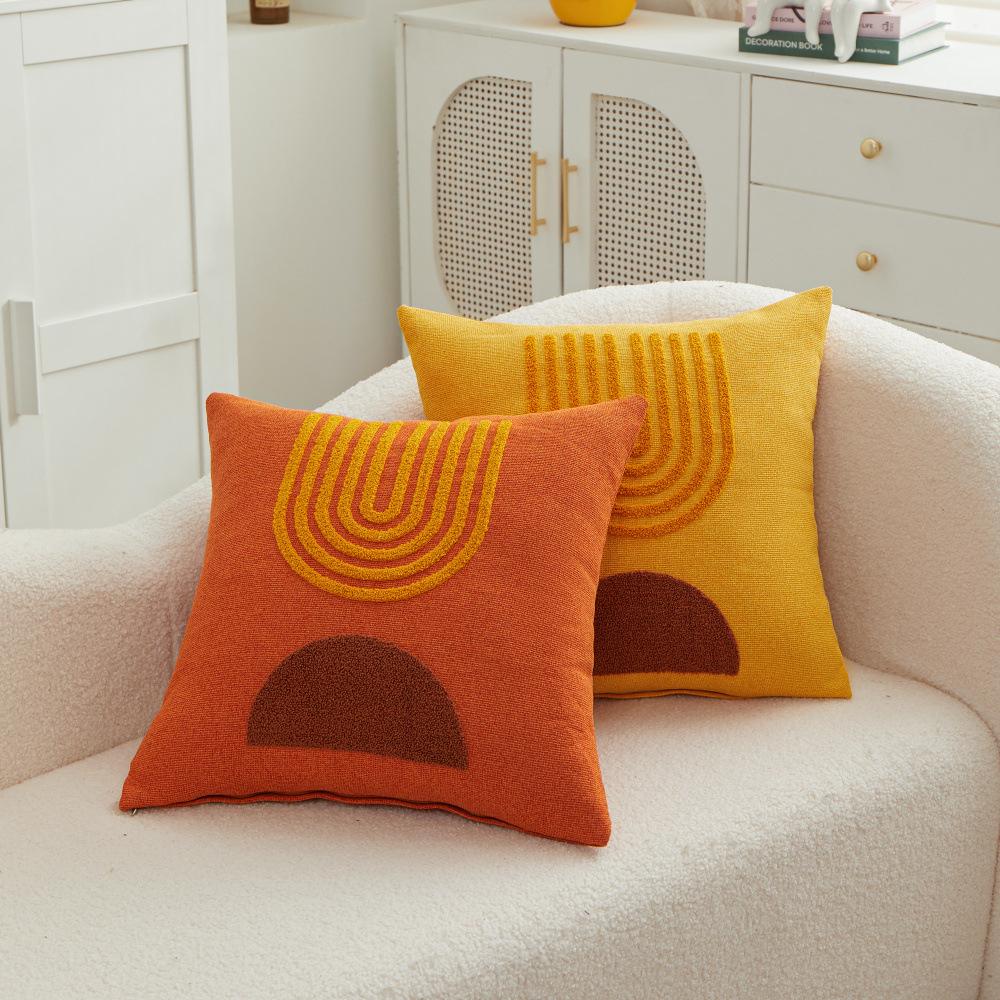 Towel Embroidered Pillowcase Without Core, Light Luxury and High-end Bedside Cushion