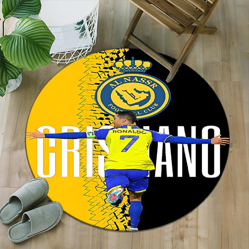 1pc Number 7 Soccer17 Carpet, Round Rug, Comfortable, Suitable for Entryways, Living Rooms, Office, And Bedrooms, Christmas Decoration