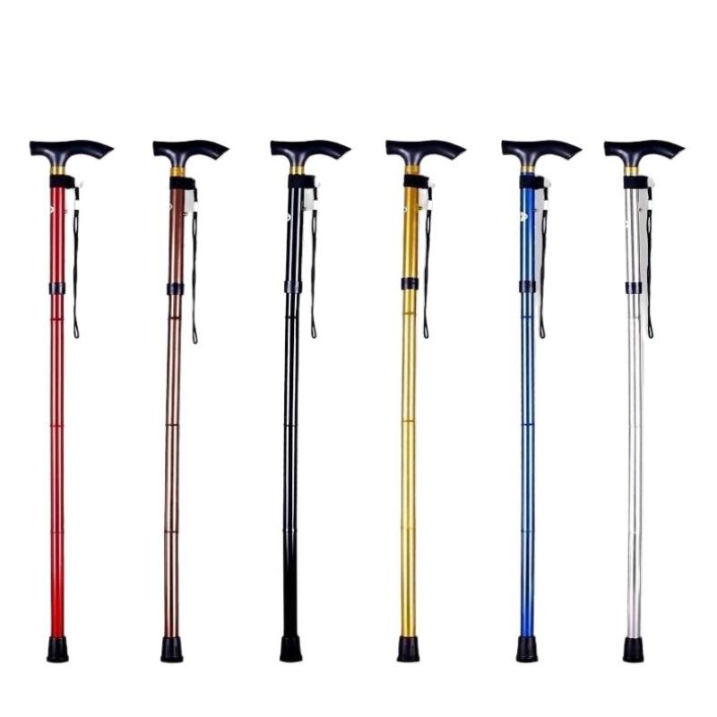 5-section Aluminum Alloy Outdoor Telescopic Walking Stick, Outdoor Hiking Stick, Elderly Walking Stick, Foldable