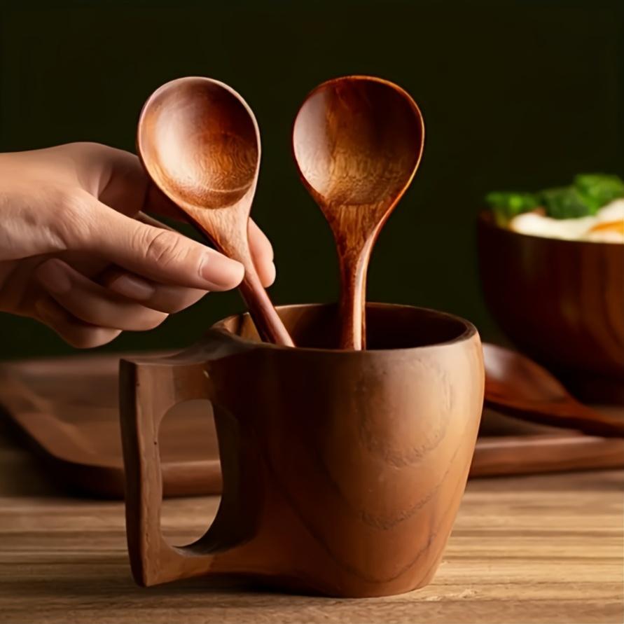 Modern Reusable Wooden Spoons Set For Dinner, Coffee, Milk, And Dessert for Parties Kitchen Gadgets