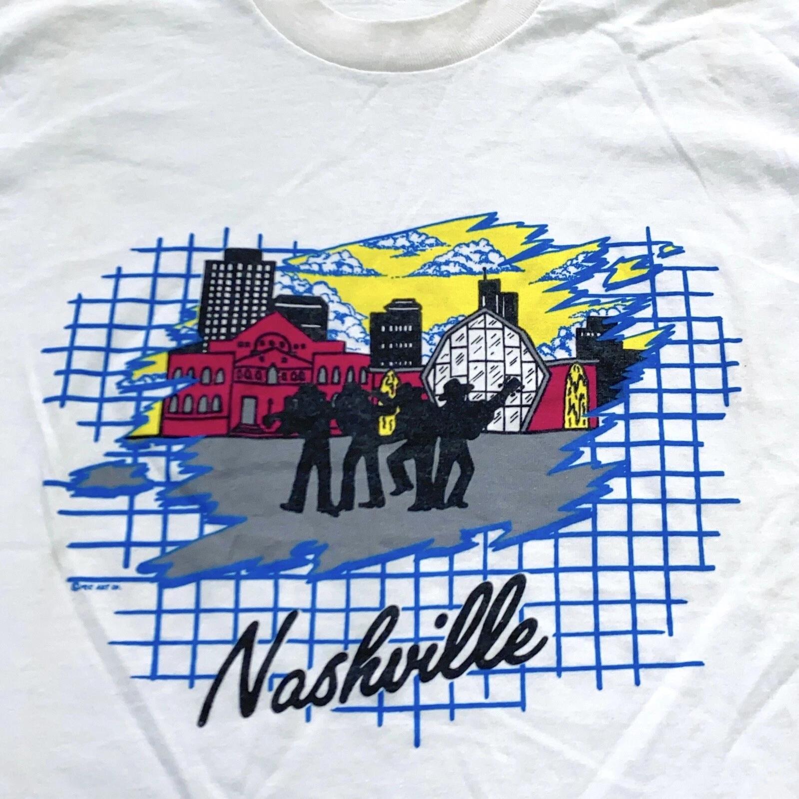 vintage 80s NASHVILLE TENNESSEE COUNTRY MUSIC T-Shirt SMALL soft thin 2XL