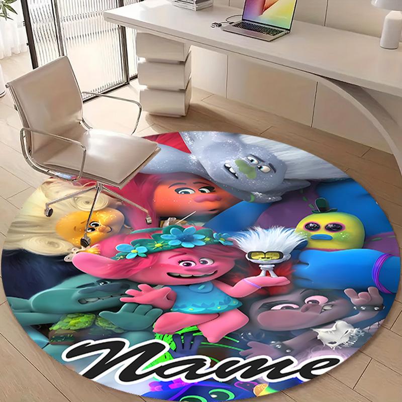 Personalized T-Trolls Round Chair Office Rug - Perfect for Mat, Office Chair & More - Ideal Gift for Birthdays and Holidays