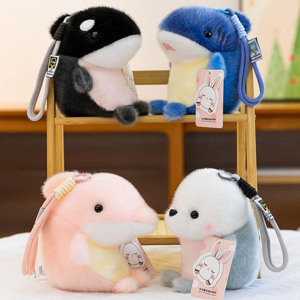 Stuffed Animals Dolphin Bag Pendant Marine Animal Seal Key Chain Plush Keychain  Home Desk Decor
