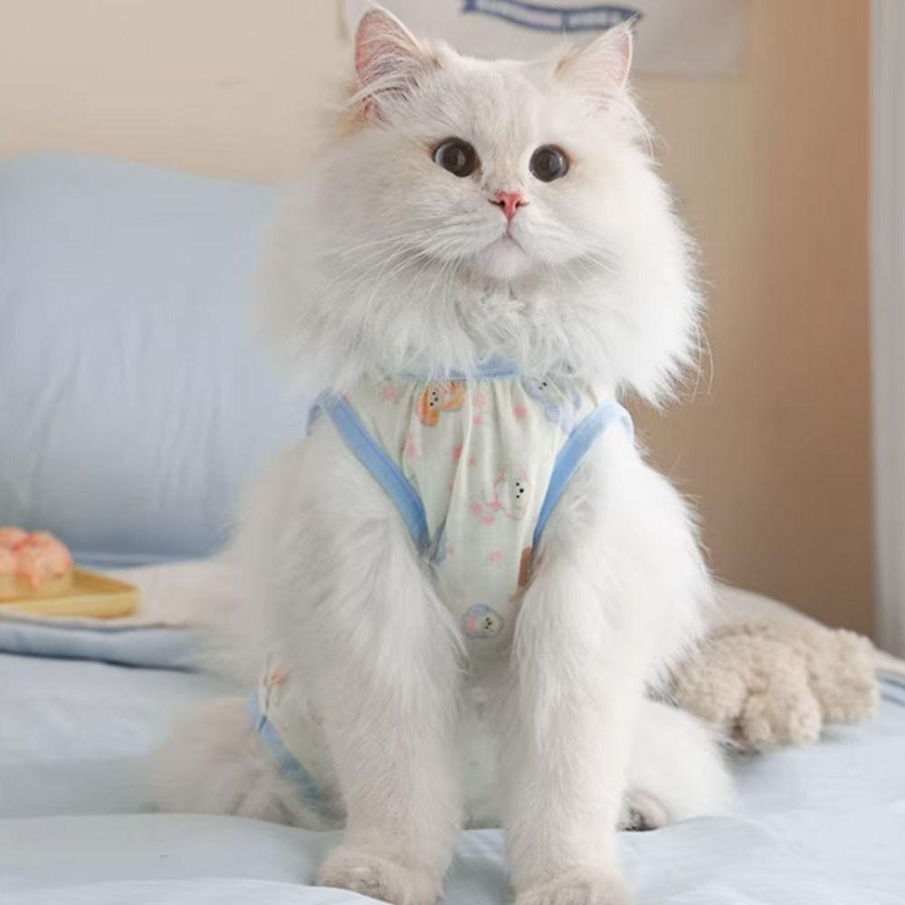 High Elasticity Cat Recovery Clothing Breathable Pet Anti-Licking Vest  Pet Estrus Period