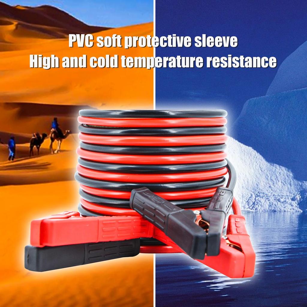 Auto Battery Heavy Duty Jumper Cables 4M 2000A Booster Cables For Cars Truck SUV Positive And Negative Firewire Jump Start Cable