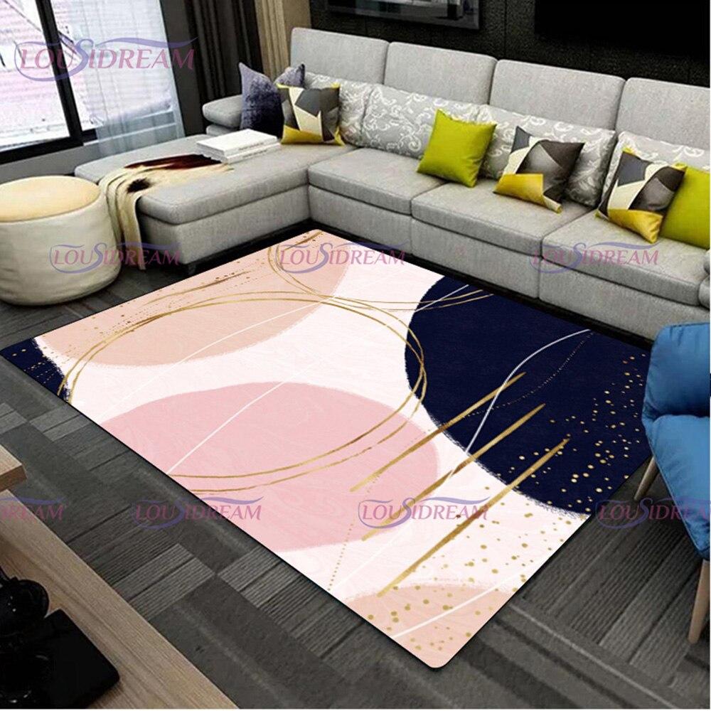 Golden Sun and Moon Carpet Entrance Door Floor Mat Abstract Geometric Optical Doormat Non-slip Floor Mat Living Room Decor Rug