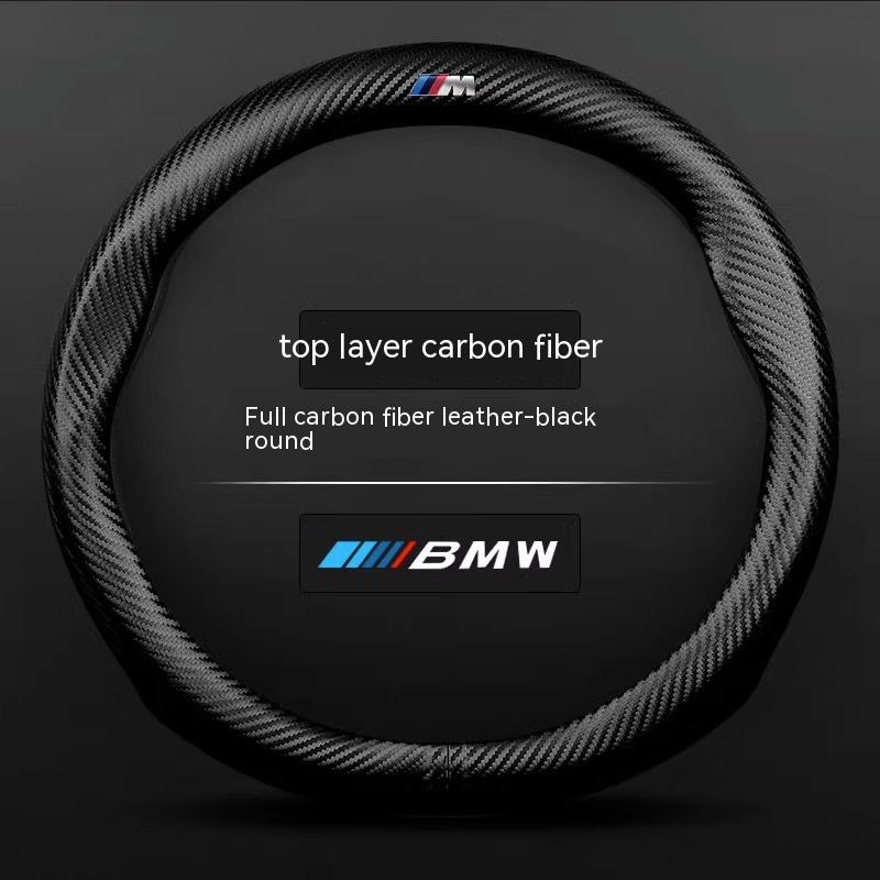 For BMW M X1 X3 X5 X6 X7 G20 G30 I3 I4 E36 E39 E46 E87 E90 E92 F10 F15 F20 F25 F30 Carbon Fiber Leather Car Steering Wheel Cover