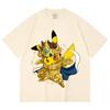230 Gsm 100% Cotton Pokemon V25 Pikachu Leo Print Unisex Heavy Cotton T Shirt