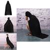 Halloween Umhang Cosplay Sensenmann Vampir Hexe Zauberer Robe Party Erwachsene Kinder Schwarzer Kapuzenumhang