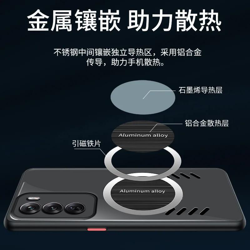 Applicable To OPPO Reno12Pro Graphene Heat Dissipation Mobile Phone Case Skin Feeling Reno12 Matte Anti-drop Protective Cover
