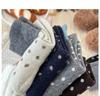 Women's Retro Polka Dot Mid-Calf Cashmere Socks - Warm & Thickened for Autumn/Winter