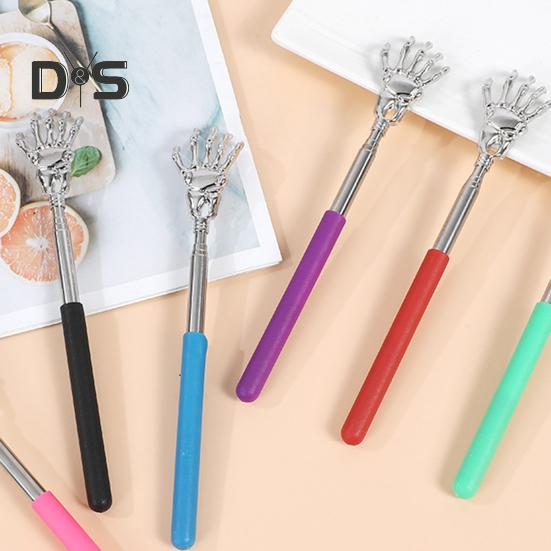 Extendable Metal Back Scratcher with Rubber Handles Portable Telescoping Back Massager Tool for Itchy Skin Relief Stocking Stuffer for Men Women Kids