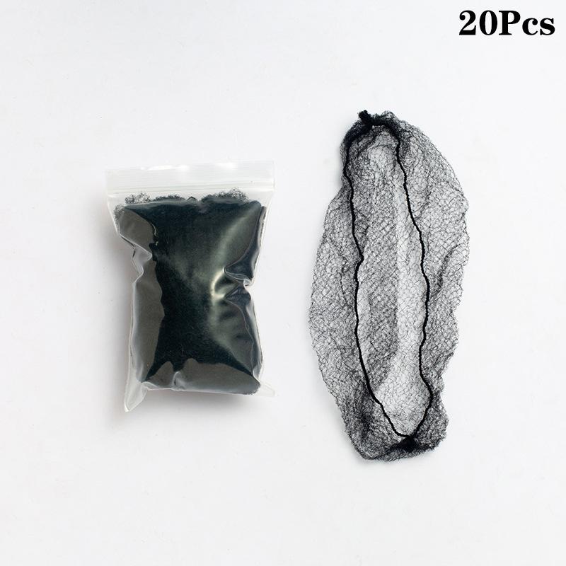 

20 шт. прочная нейлоновая сетка для волос для париков, инструмент для укладки волос в пучок, сетка для волос 5 мм для кружевных париков, сетка для укладки волос чёрный